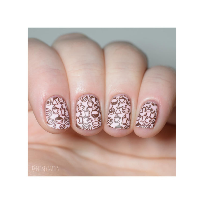 UberChic Beauty Better With Coffee Stamping Plate Rosy Brown