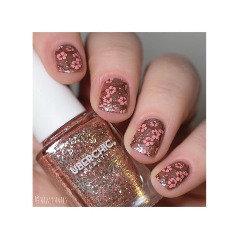 UberChic Beauty Flora & Fauna Stamping Plate Rosy Brown