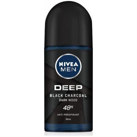 Nivea Nivea Deep Black Carbon Dark Wood Roll On Antiperspirant For Men 48 Hour 50 Ml Antiperspirant Dark Slate Gray