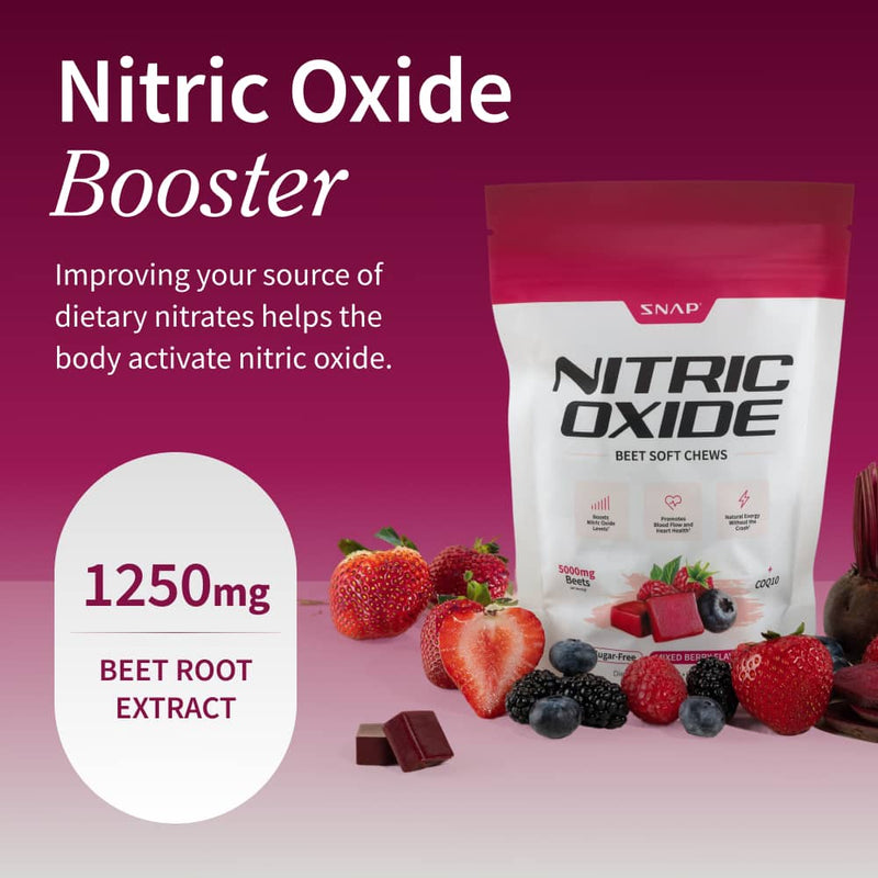 Snap Supplements Nitric Oxide Beet Soft Chews - Buy 2, Get 1 Free! Dark Red