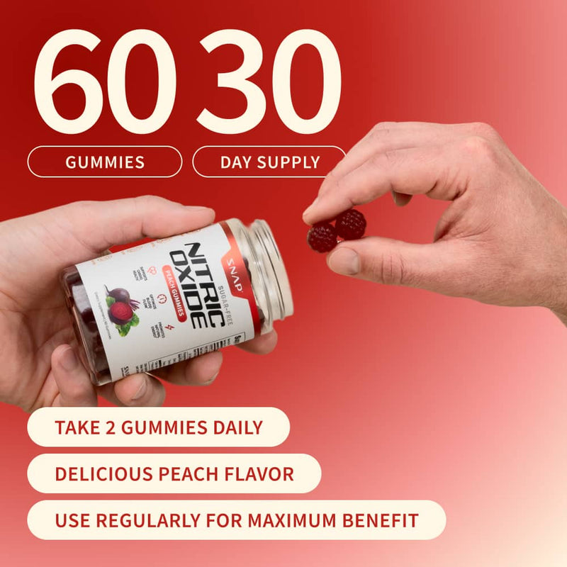 Snap Supplements Nitric Oxide Gummies - Peach Flavor Antique White