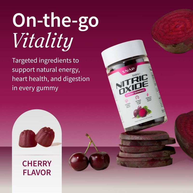 Snap Supplements Nitric Oxide Gummies (Cherry Flavor) - 3 Month Supply hidden Brown