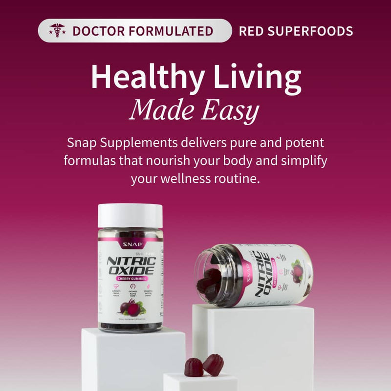 Snap Supplements Nitric Oxide Gummies (Cherry Flavor) - 3 Month Supply hidden Brown