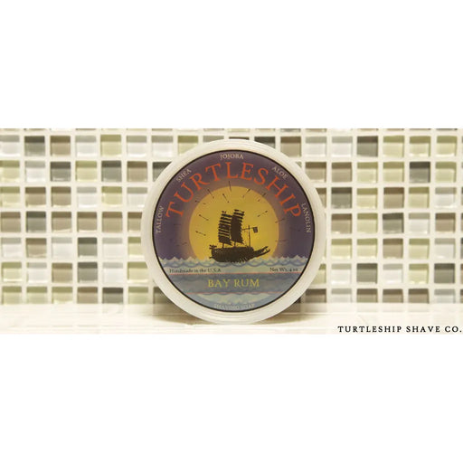 0 Turlteship Shave Cop. Bay Rum Shaving Soap 4 Oz Shaving Cream Light Gray