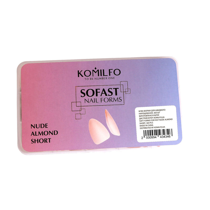 nbmsupply KOMILFO SOFAST NAIL FROMS NUDE ALMOND SHORT, 360 PCS 456075 White Smoke