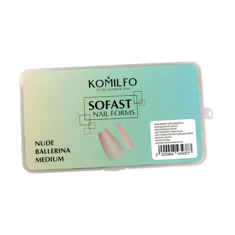 nbmsupply KOMILFO SOFAST NAIL FROMS NUDE BALLERINA MEDIUM, 360 PCS 456078 White Smoke
