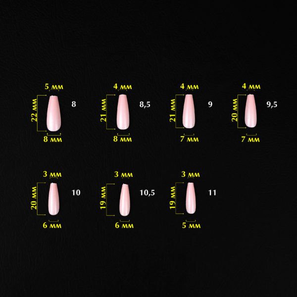 nbmsupply KOMILFO SOFAST NAIL FROMS NUDE BALLERINA MEDIUM, 360 PCS 456078 Black