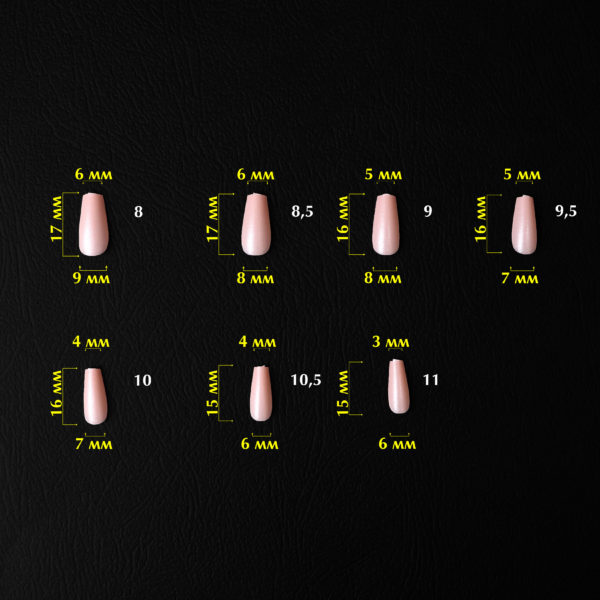 nbmsupply KOMILFO SOFAST NAIL FROMS NUDE BALLERINA SHORT, 360 PCS 456077 Black