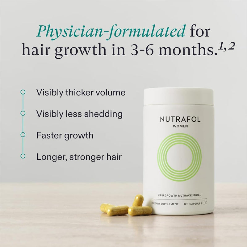 Nava Beauty Nutrafol Women's Hair Growth for Thicker, Stronger Hair 3-Month Supply Light Gray