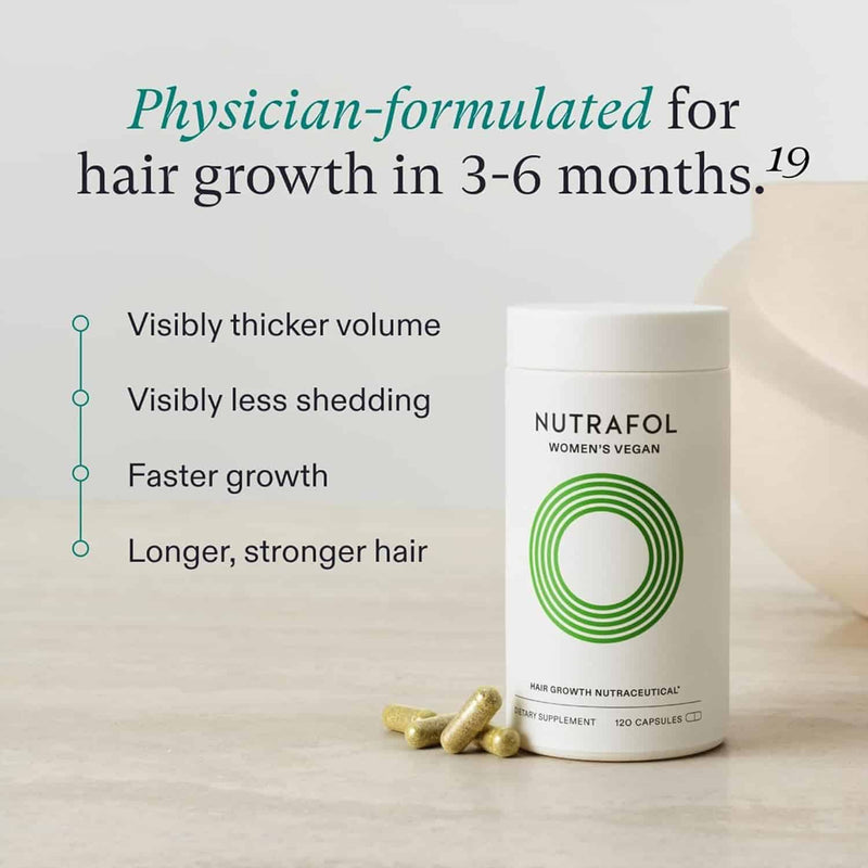 Nava Beauty Nutrafol Women's Vegan Hair Growth Supplement Pack 3-Month Supply Light Gray