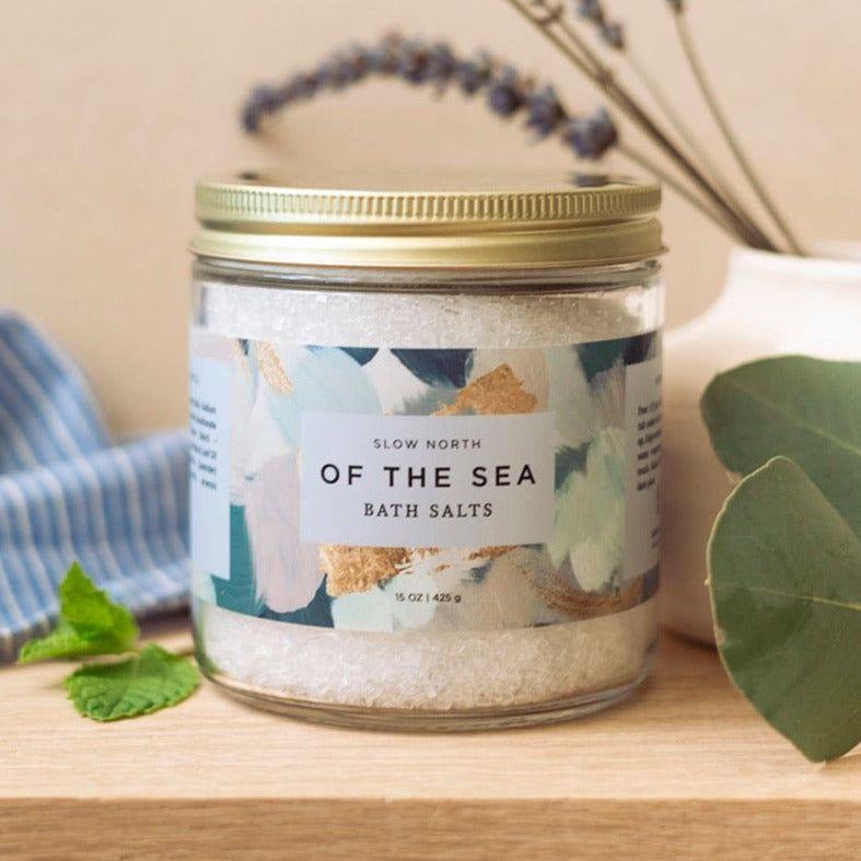Slow North Of The Sea Bath Salts - 15 oz Jar Body Care Gray