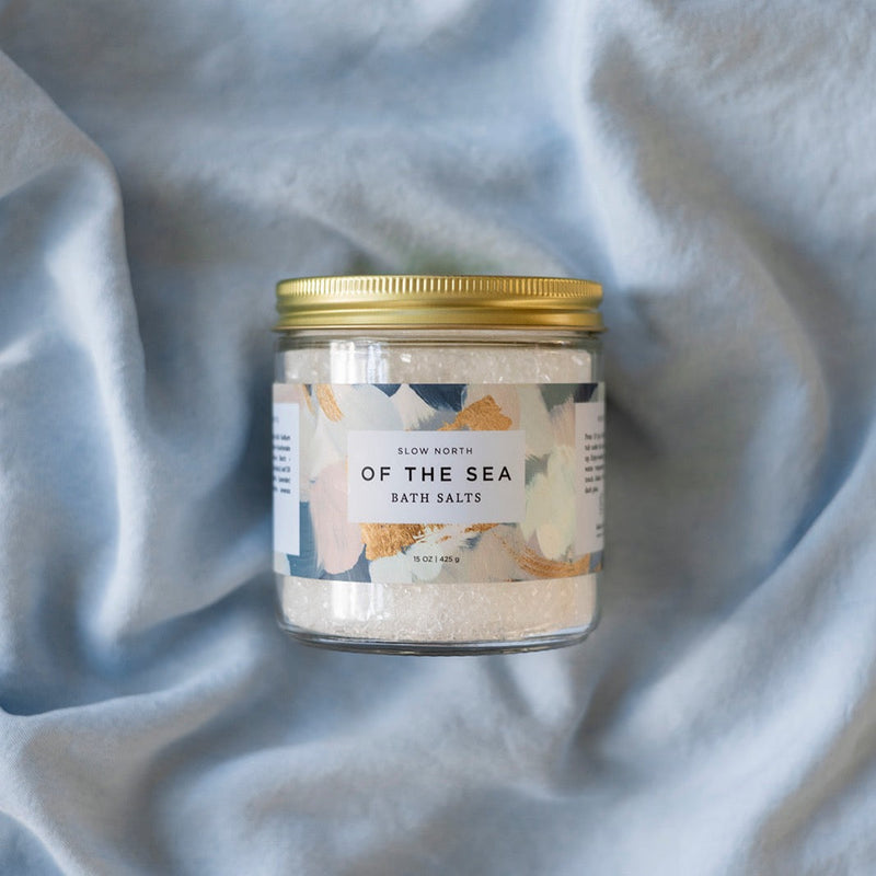 Slow North Of The Sea Bath Salts - 15 oz Jar Body Care Light Slate Gray