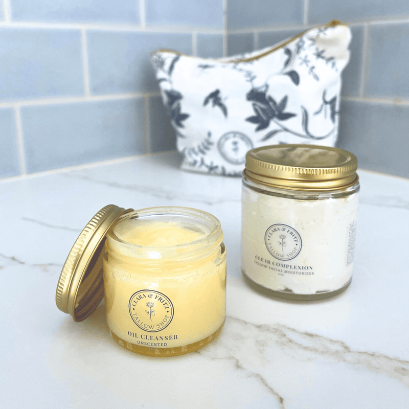 Clara & Fritz Tallow Shop Tallow-Based Oil Cleanser Facial Cleansers Lavender Lightly Scented 4 oz,Unscented 4 oz,Unscented 2 oz,Lightly Scented 2 oz