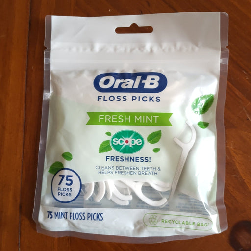 VIP Extensions Oral-B Dental Floss Picks, Scope Mint – 75 ct Dental Floss Saddle Brown