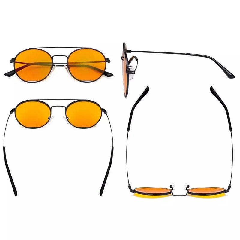 eyekeeper.com Orange Classic Blue Light Blocking Eyeglasses LX19029-BB98 Eyeglasses White Smoke Black / without magnification,Gold Black / without magnification,Gold Red / without magnification
