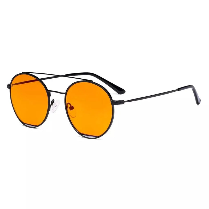 eyekeeper.com Orange Classic Blue Light Blocking Eyeglasses LX19029-BB98 Eyeglasses White Smoke Black / without magnification