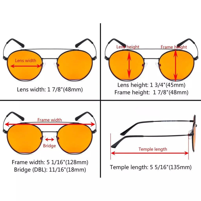 eyekeeper.com Orange Classic Blue Light Blocking Eyeglasses LX19029-BB98 Eyeglasses White Smoke Black / without magnification,Gold Black / without magnification,Gold Red / without magnification