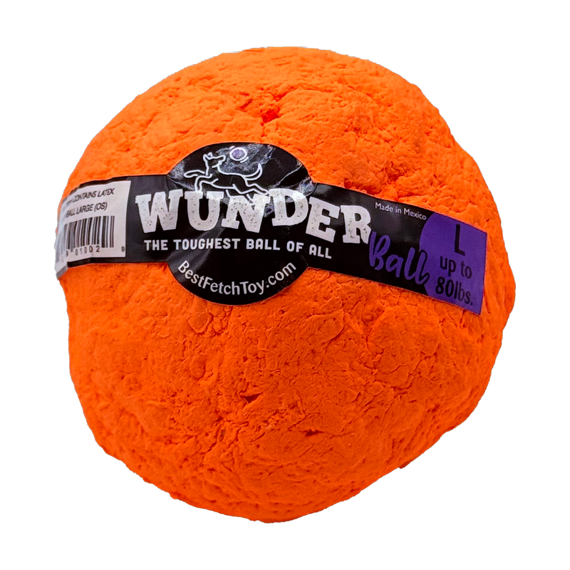WACKYstore WUNDERball - Best Fetch Toy Black (LARGE) up to 80 lbs. / Orange