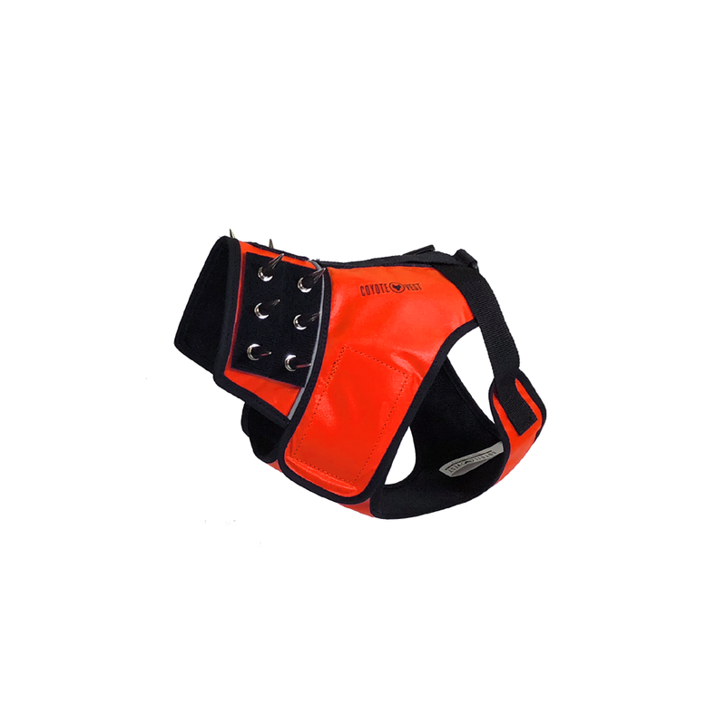 CoyoteVest SpikeHarness Vest White Smoke Medium / Fluorescent Orange