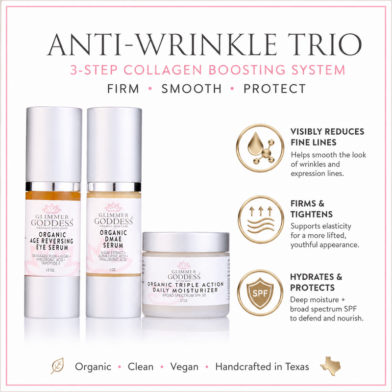 Organic Anti-Wrinkle Trio – 3-Step Collagen Boosting System