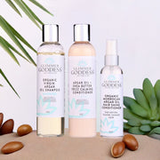 Glimmer Goddess® Organic Skin Care Organic Argan Oil Hair Treatment Trio – Hydrating 3-Step System Hair Care Lavender
