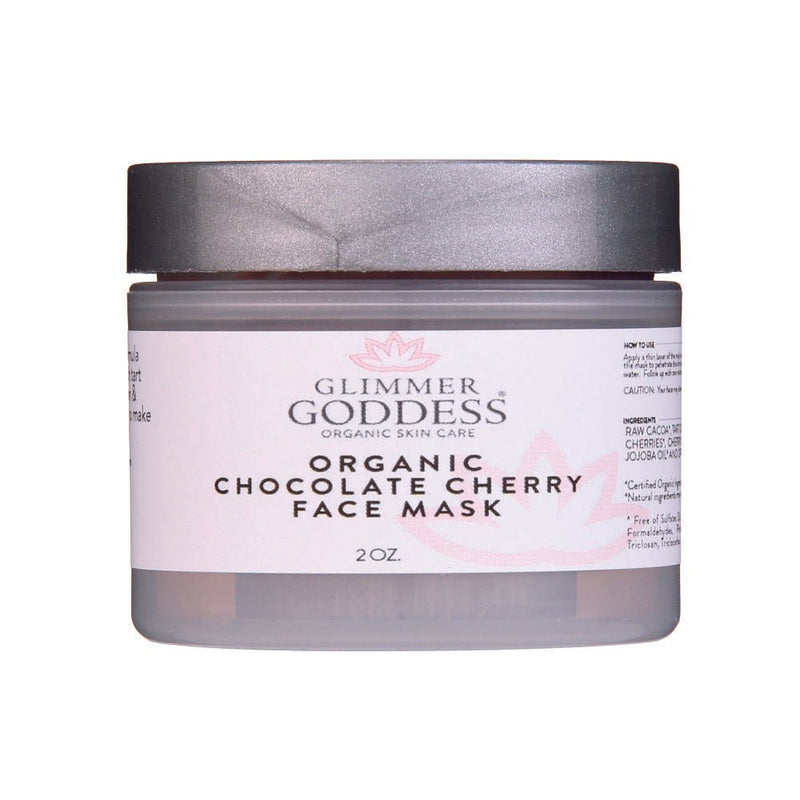 Glimmer Goddess® Organic Skin Care Organic Chocolate Cherry Face Mask – Antioxidant Anti-Aging Treatment Skin Care Masks & Peels Lavender 2 oz.