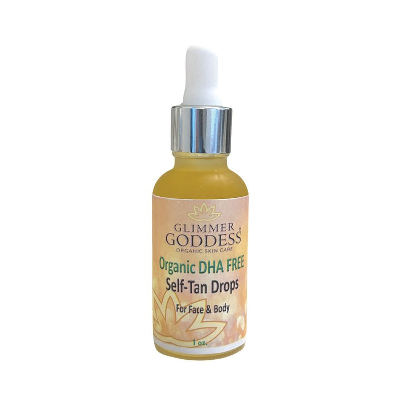 Glimmer Goddess® Organic Skin Care Organic DHA‑Free Tanning Drops – Gradual, No‑Odor Glow Self Tanner Tan Lightly Scented