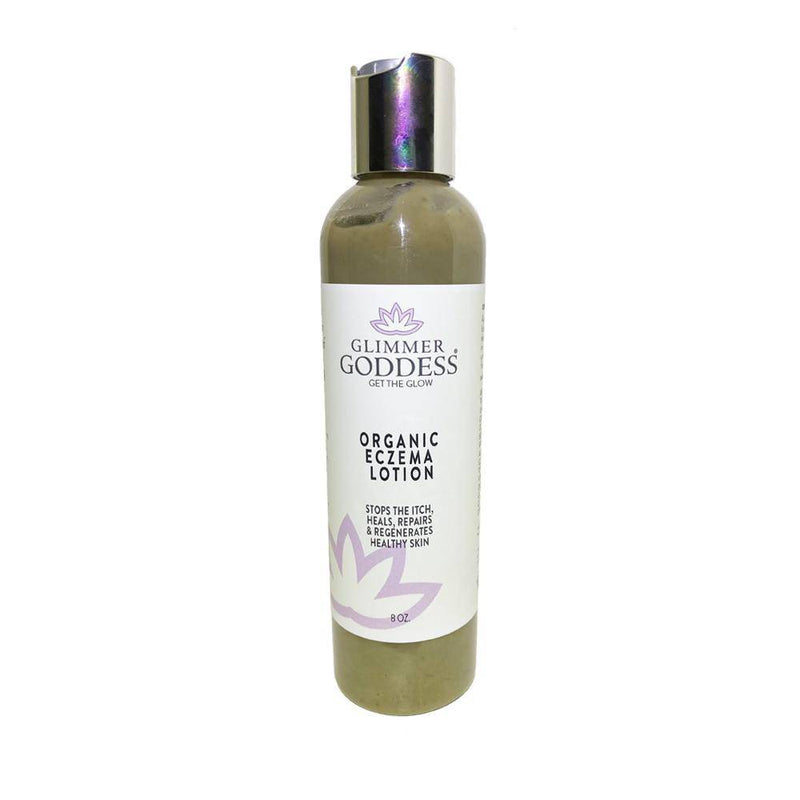 Glimmer Goddess® Organic Skin Care Organic Eczema Lotion – Soothing Relief & Skin Healing Lotions & Creams Light Gray 8 oz