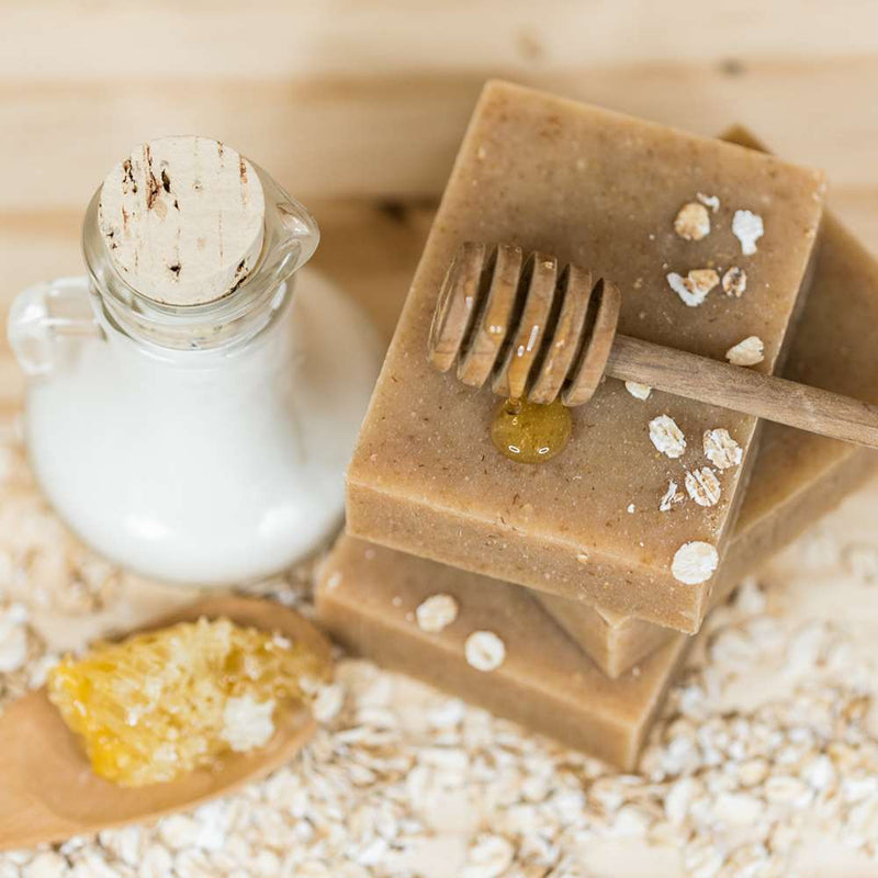 Chagrin Valley Soap & Salve Natural Soap: Goat Milk Oatmeal Soap Tan Full Bar 5.6 oz,Travel Size Bar 1.7 oz