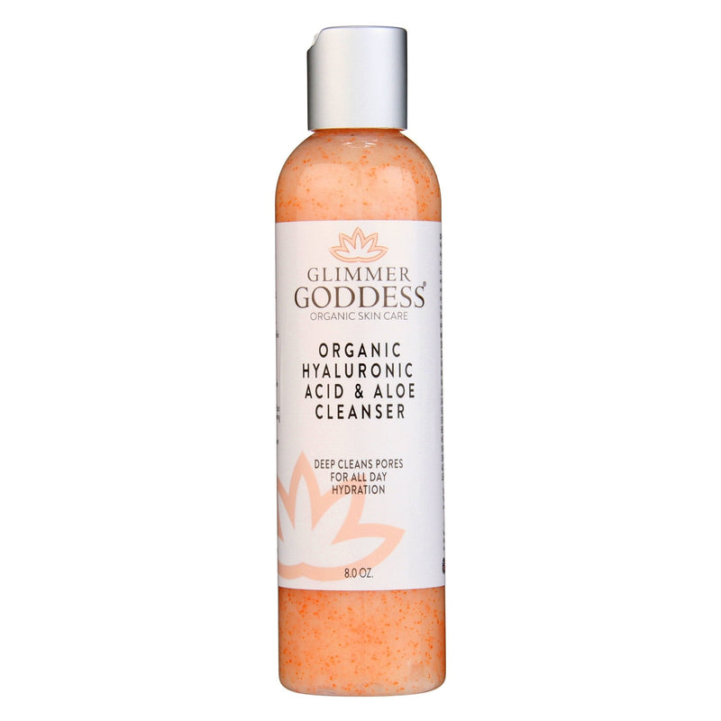 Glimmer Goddess® Organic Skin Care Organic Hydrating Facial Cleanser with Exfoliating Jojoba Beads – 8 oz Cleansers & Scrubs Bisque 8 oz