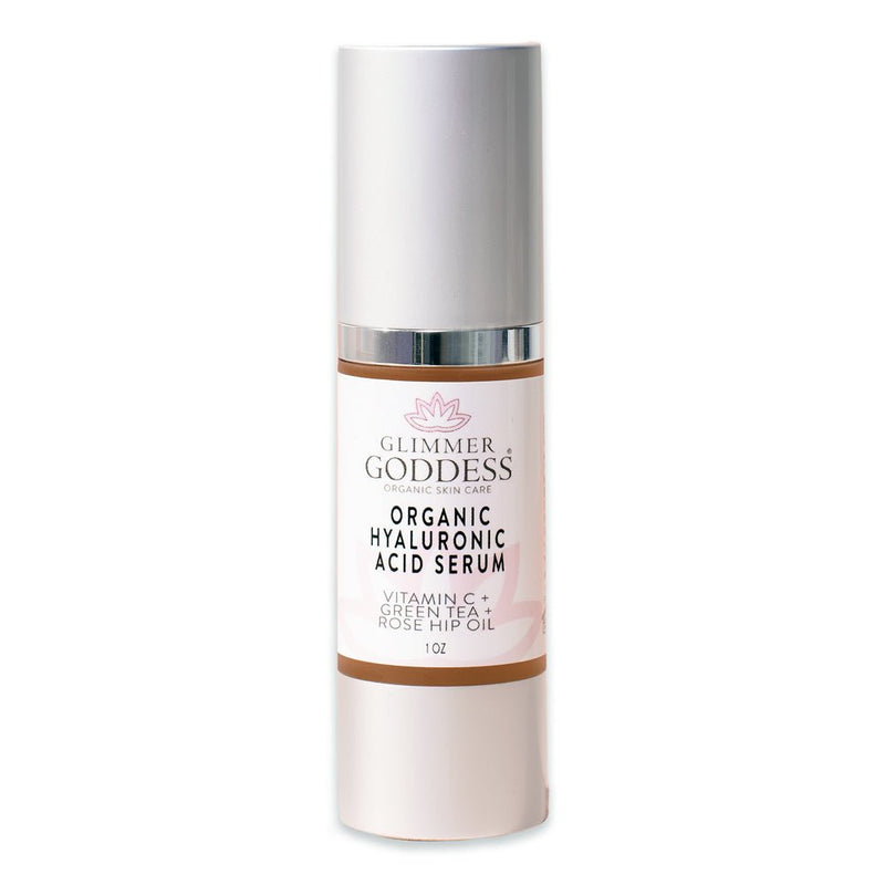 Glimmer Goddess® Organic Skin Care Organic Hyaluronic Acid Serum – Plumping Hydration 1 oz. Serums Light Gray