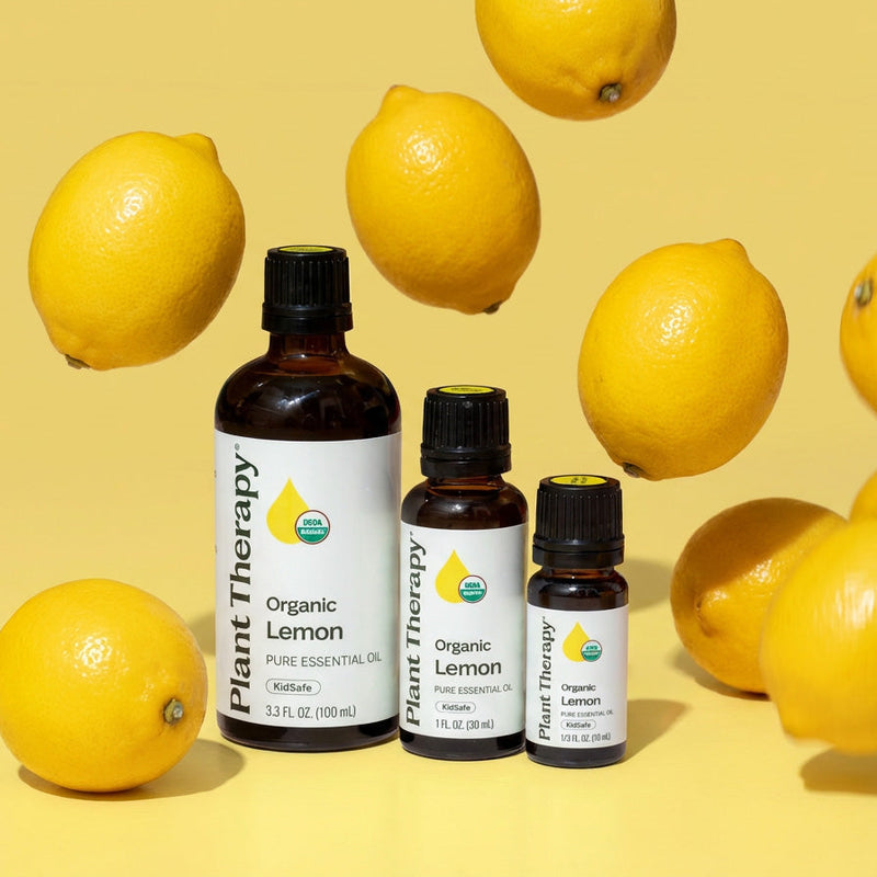 Plant Therapy Organic Lemon Essential Oil Essential Oil Light Goldenrod 10 mL,30 mL,100 mL