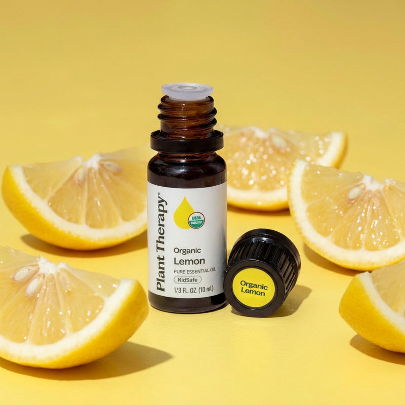 Plant Therapy Organic Lemon Essential Oil Essential Oil Light Goldenrod 10 mL,30 mL,100 mL