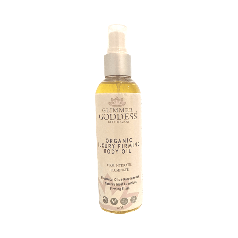 Glimmer Goddess® Organic Skin Care Organic Luxury Firming Body Oil – Anti-Aging Treatment Body Oil White Smoke
