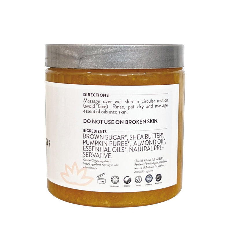 Glimmer Goddess® Organic Skin Care Organic Pumpkin Shea Sugar Body Scrub – Fall Scented Exfoliator Cleansers & Scrubs White Smoke Spiced Pumpkin Pie,Cinnamon Apple Cider