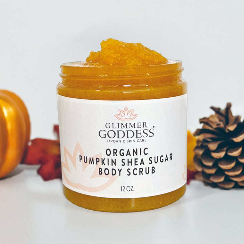 Glimmer Goddess® Organic Skin Care Organic Pumpkin Shea Sugar Body Scrub – Fall Scented Exfoliator Cleansers & Scrubs Lavender Spiced Pumpkin Pie,Cinnamon Apple Cider
