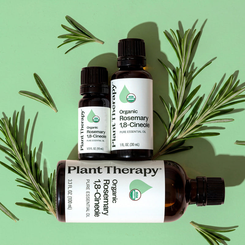 Plant Therapy Organic Rosemary 1,8-Cineole Essential Oil Essential Oil Light Green 10 mL,30 mL,100 mL