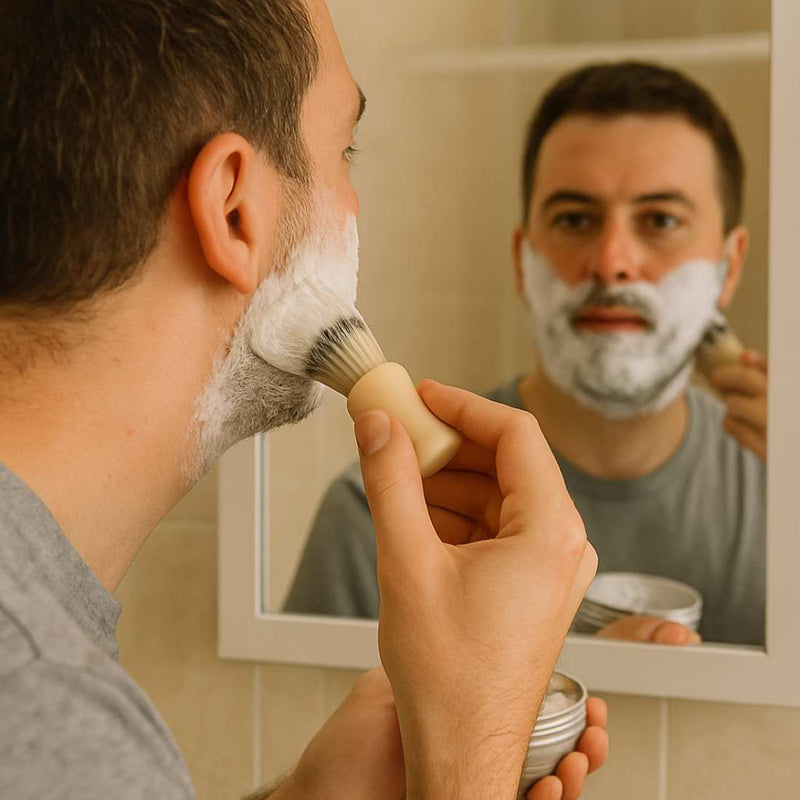 Shave Essentials Organic Shave Soap Shave Creams & Soaps Dark Khaki Unscented / Sensitive