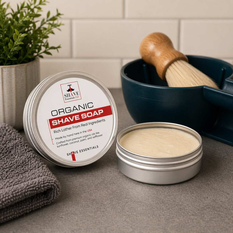 Shave Essentials Organic Shave Soap Shave Creams & Soaps Gray Unscented / Sensitive