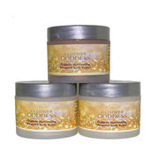 Glimmer Goddess® Organic Skin Care Organic Shimmering Body Butter Trio – 3 x 2 oz Travel Set Shimmer Rosy Brown Bronze + Diamond + Gold / Noticeable Glow - Level 2