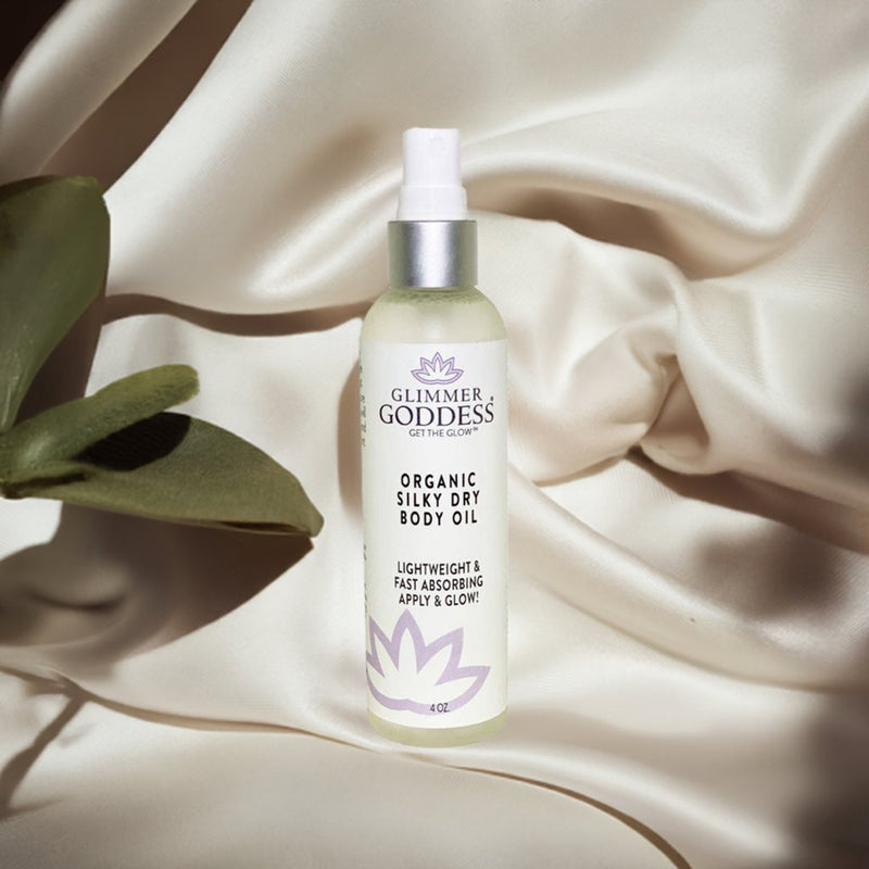 Glimmer Goddess® Organic Skin Care Organic Silky Dry Body Oil – Fast-Absorbing Formula Lotions & Creams Gray