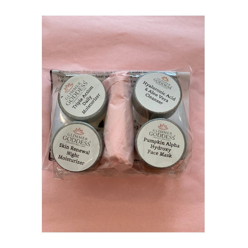 Glimmer Goddess® Organic Skin Care Organic Anti-Aging Skin Care Trial Set – 5 Best Sellers + Bonus Mask Anti-Aging Skin Care Kits Rosy Brown