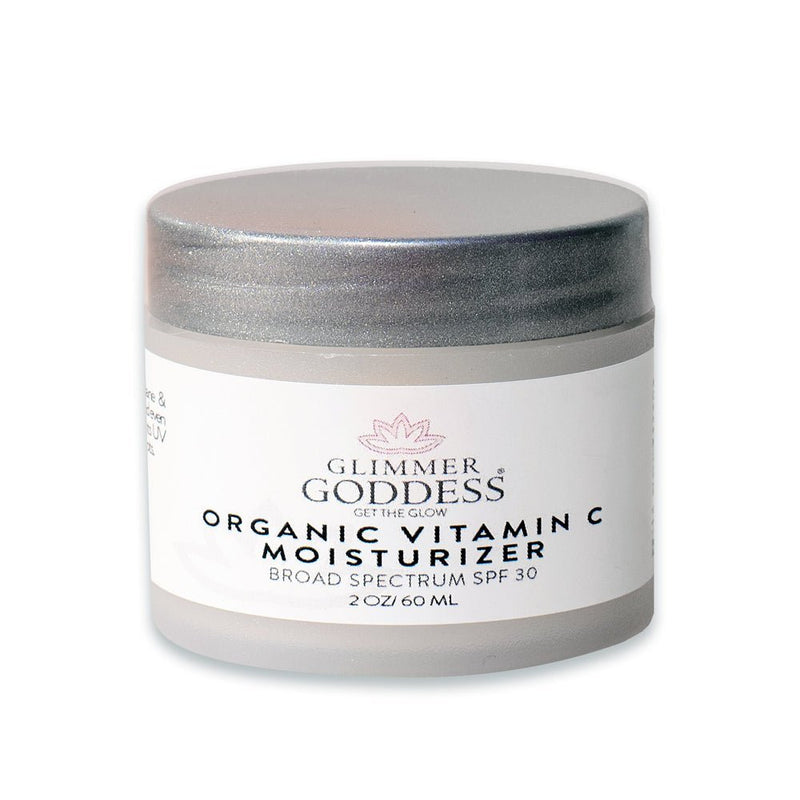 Glimmer Goddess® Organic Skin Care Organic Vitamin C Daily Moisturizer SPF 30 – Brightening Formula Moisturizers White Smoke 2 oz. JAR,2 oz. Airless Bottle - SUMMER VERSION