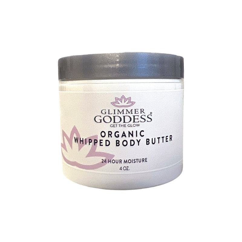 Glimmer Goddess® Organic Skin Care Organic Whipped Body Butter 4 oz – Travel Size Lotions & Creams Light Gray Lavender Lemon - Best Seller,Autumn Breeze,Candy Cane,Citrus Basil,Coastal Reverie