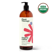 Plant Therapy Organic Castor Carrier Oil Body Care White Smoke 32 oz