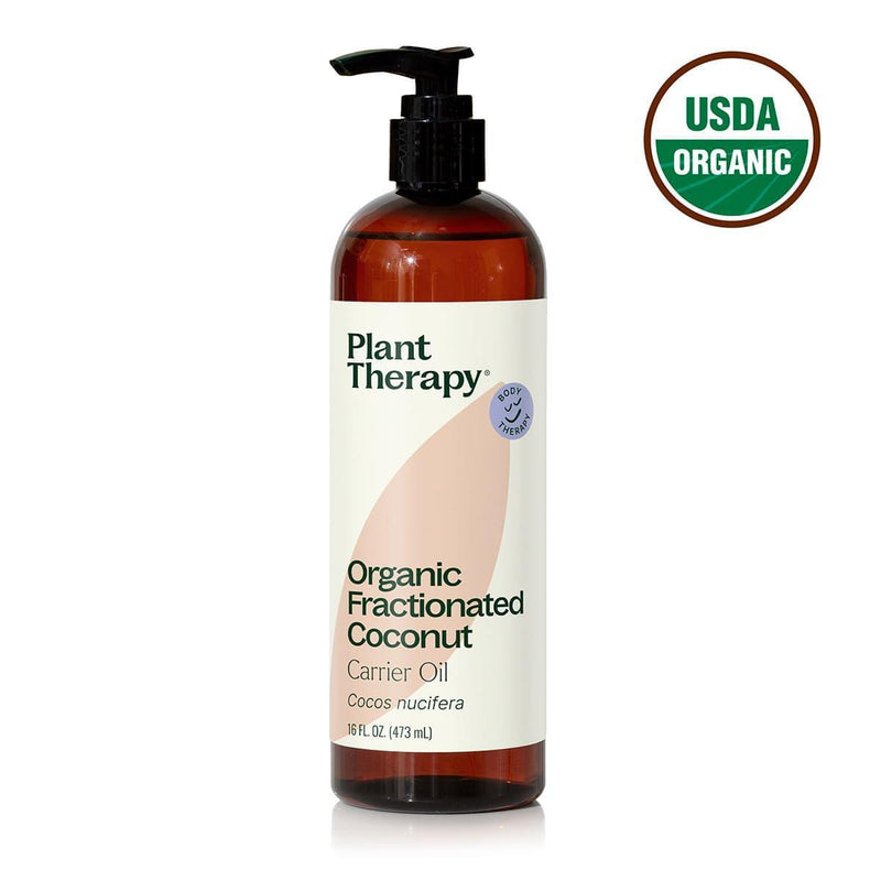 Plant Therapy Organic Fractionated Coconut Carrier Oil Body Care White Smoke 16 oz