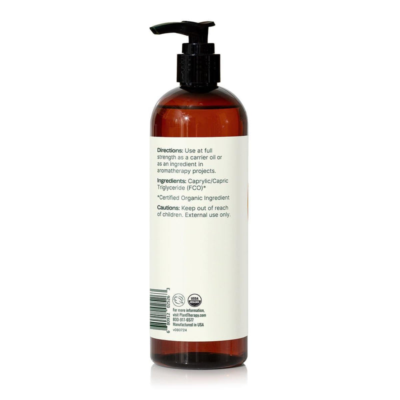 Plant Therapy Organic Fractionated Coconut Carrier Oil Body Care Seashell 4 oz,16 oz,32 oz