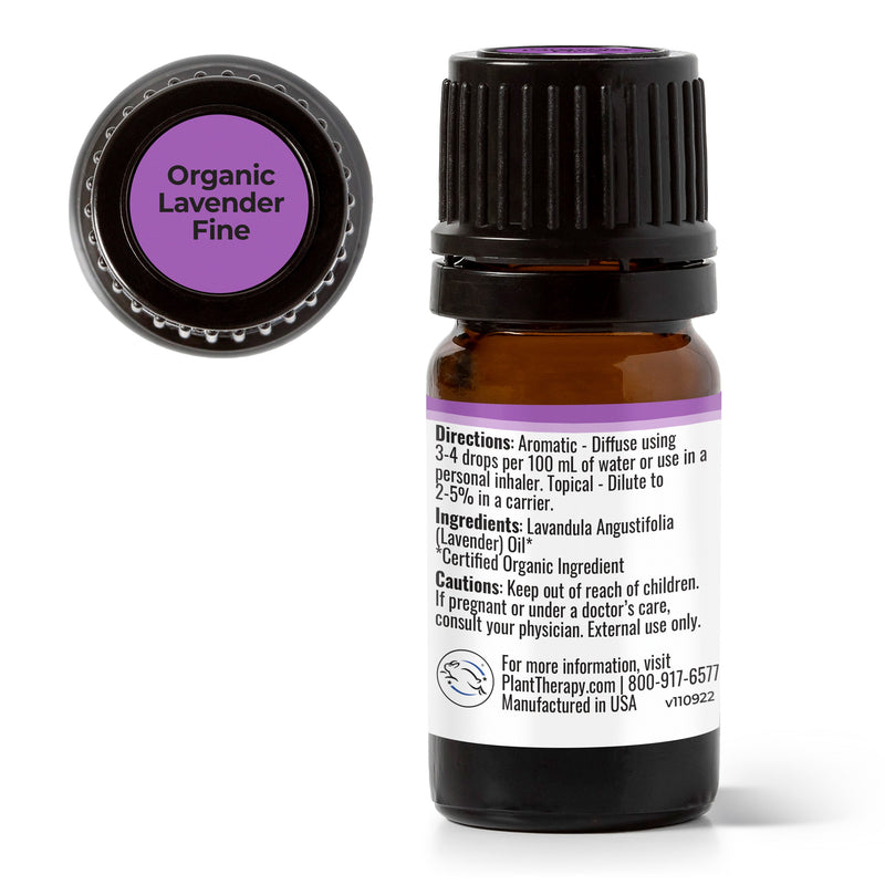Plant Therapy Organic Lavender Fine Essential Oil Essential Oil Lavender 10 mL,30 mL