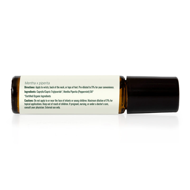 Plant Therapy Organic Peppermint Essential Oil Pre-Diluted Roll-On Essential Oil Black 10 mL