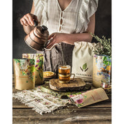 Gardenika Shop Herbal Tea Sampler, Organic Loose Leaf Herbal Gift Set, 5 Pack Loose Leaf Tea Sampler Dim Gray